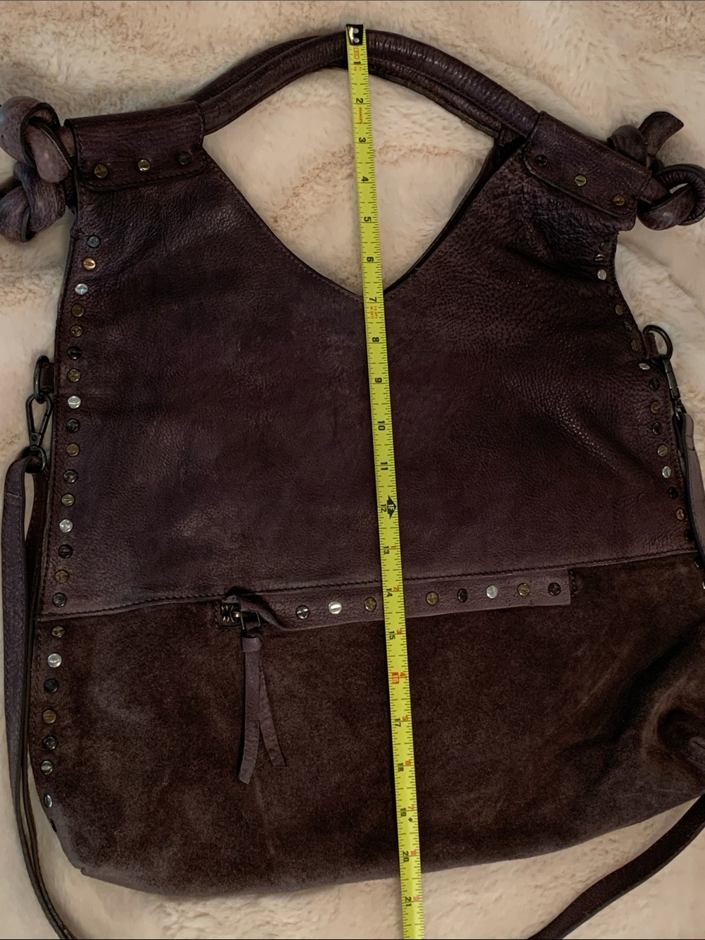 Free People Valencia Leather Tote Crossbody Gray - Picture 9 of 13